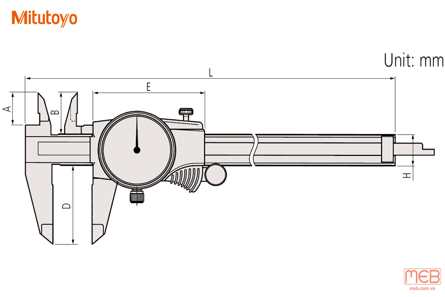 Thước cặp đồng hồ series 505 Mitutoyo